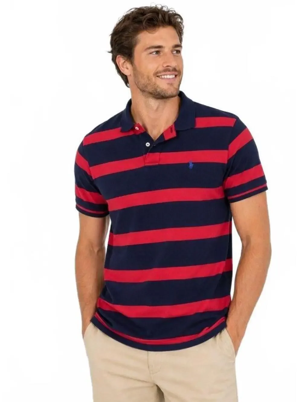 Polo Ralph Lauren Boys polo shirt navy blue red horizontal stripes size 18 20 XL